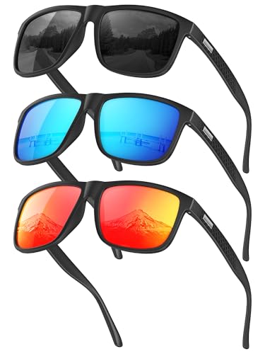Image of Sunglasses-for-Men Polarized Mens Sunglasses: Retro Sun glasses with UV Protection for Driving Fishing Golf