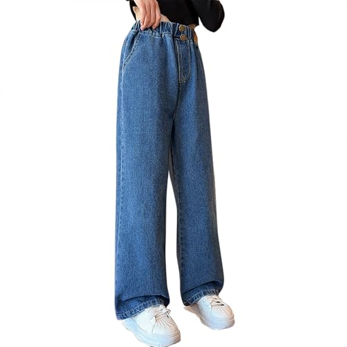 Girls Straight Leg Baggy Jeans High Waist Wide Leg Denim Pants 2025 Trendy Casual Streetwear Trouser for Teens