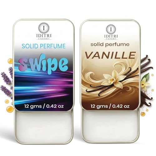 Image of Solid Perfume |Vanille&Swipe Alcohol Free Wax Perfume Balm, Long Lasting | Pocket Tin 12g, Pack Of 2| Non Greasy Smooth Glide, Travel Friendly Men And Women