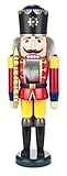 Seiffener Volkskunst | Nussknacker aus dem Erzgebirge | König mit Zepter 39 cm | Nussknackerfigur Deko Figur | Original Erzgebirgische Volkskunst | 11201/1 | rot