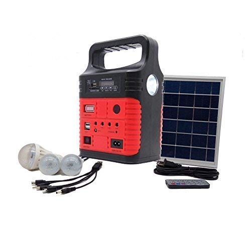 Portable Solar Generator with Solar Panel,Included 3 Sets LED Lights,Solar Power Inverter,Electric Generator,Small Basic Portable Generator Kit,Solar Lights for Home & Camping,Power for Solar Fans