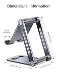 UGREEN Cell Phone Stand for Desk, Foldable Adjustable Aluminum Phone Stand Desktop Compatible for iPhone 16 15 14 13 12 Pro Max, iPhone X SE XS XR 8 Plus, Galaxy Note20 S20 S10 and More Devices, Grey