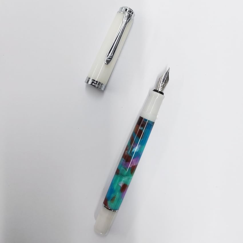 Pióro wieczne tłokowe nowe przezroczyste EF/F/M 0,38/0,5/0,7 mm stalówka do pisania atramentem pióro biurowe przybory szkolne (A, Schmidt EF (0,4 mm)
