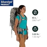 Osprey Renn 65L Women's Backpacking Backpack, Cascade Blue/Melon Orange - Image 2