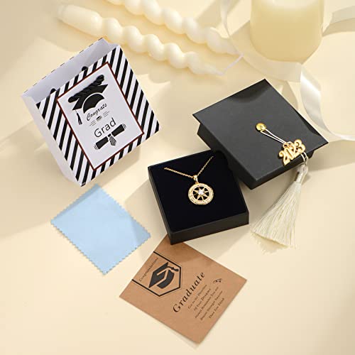 Graduation Gifts For Her 2023, Compass Necklace For Women Girls, 2023 Senior High School College Graduation Gifts For Daughter Granddaughter Students Classmates Friends, Girls Jewelry For Class Of 2023 Gifts-Go In The Direction Of Your Dreams #TOP2