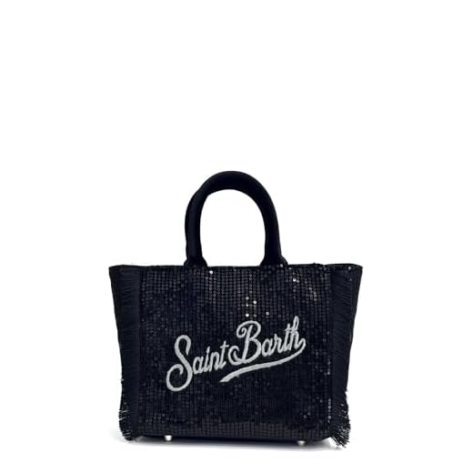 SAINT BARTH Borsa a mano VANITY MINI VELVET - Paillettes Nero 01395I (nero, Piccola)
