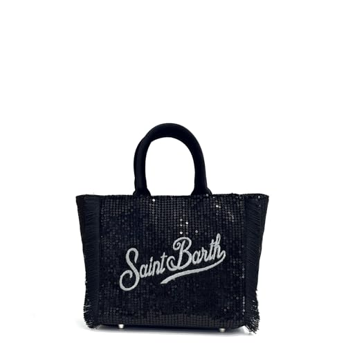 SAINT BARTH Borsa a mano VANITY MINI VELVET - Paillettes Nero 01395I (nero, Piccola)