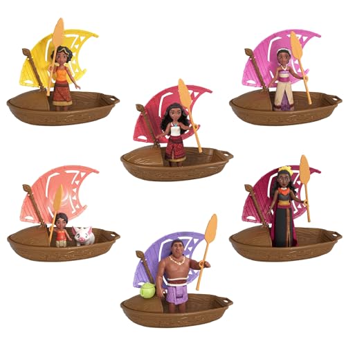 Miniatura 4 de Mattel Disney Vaiana 2 Intrépidos Navegantes Conjunto con muñeco pequeño Sorpresa, Canoa y Accesorios, Inspirado en la película (los Estilos Pueden Variar), JBT68 (Paquete de 2)