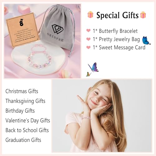 Image of Butterfly Bracelet for Girls, Gifts for 8 10 Year Old Girl Birthday Christmas