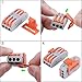 25pcs Conductor Compact Connectors Lever Wire Nut Electrical Connectors with Fixed Base for 3 Circuit Inline Splices 28-12 AWG