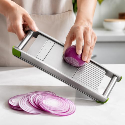 Image of Stainless Steel Vegetable Cutter & Slicer | Heavy-Duty Manual Slicer for Potato, Onion, Cabbage & Kitchen Use | Durable Commercial-Grade Vegetable Chopper with Sharp Blades