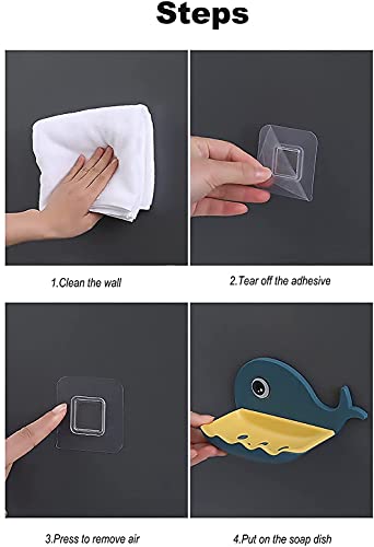 Image of Vrajart's Double Layers Fish Shape Plastic Adhesive Waterproof Wall Mounted Bar Soap Dish Holder Organizer Rack for Bathroom Accessory || Random Color [ Pack of 1 ]