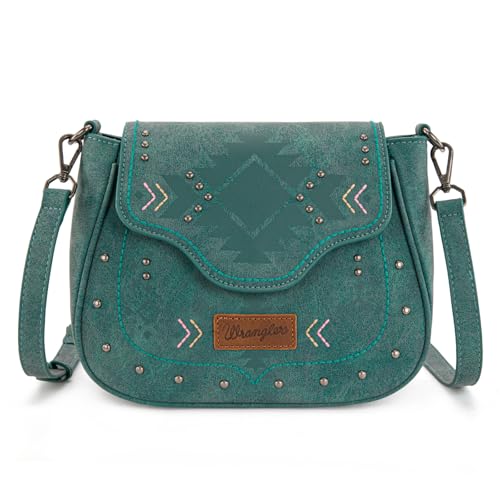 Wrangler Small Crossbody Bag for Women Cowgirl Rodeo Outfits Aztec Handbags WG333-2003TQ