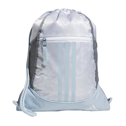 Image of adidas Alliance 2 Sackpack, Stone Wash White /Wonder Blue, One Size, Alliance 2 Sackpack