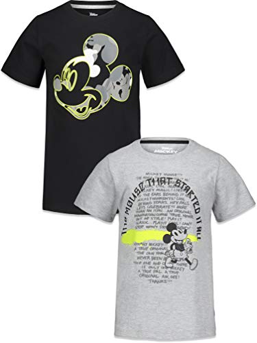 Disney Mickey Mouse Little Boys Short-Sleeve 2 Pack T-Shirts 8 Black/Gray