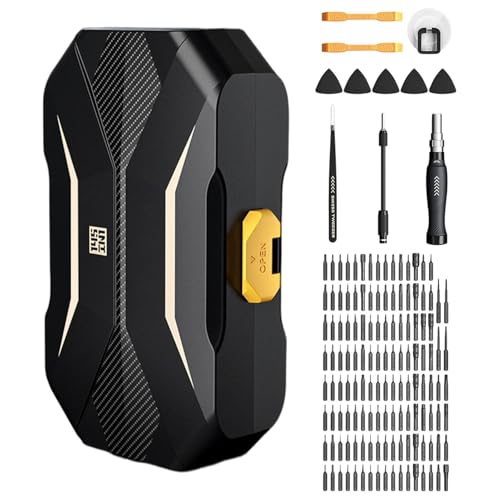 Juego de destornilladores 145 en 1, juego de destornilladores pequeños magnéticos de precisión, mini juegos de destornilladores para gafas, reloj, teléfono, puntas hexagonales Phillips, acero con