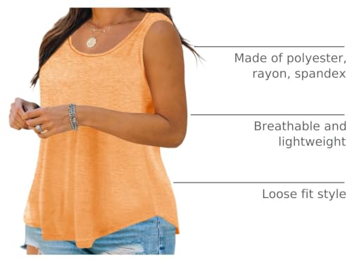Image of Plus Size Tank Tops for Women Summer Sleeveless Tops Loose Fit Tunic Tanks