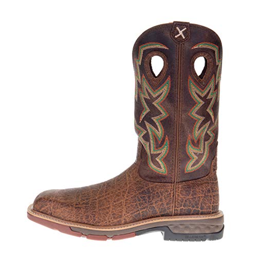 Image of Twisted X Mens Tan Elephant Print 12 inch Tan Top Nano Toe Work Boot Tan 11 D