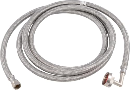 Image of Eastman 10 foot Dishwasher Supply Line, 3 /8 Inch Compression x 3 /4 Inch FHT Elbow, Braided Stainless Steel Dishwasher Connectors, 41015 (Pack of 12)