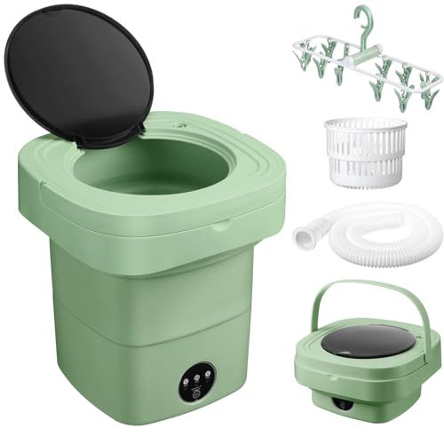 Portable Washing Machine Foldable Washer Large Capacity Mini Washer Collapsible with Dehydration Basket Baby Clothes Socks Pet Supplies for Apartments Dorm Camping Travel Hotel