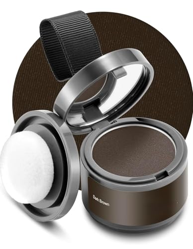 Root Touch Up Sets - Instant Hairline Powder for Gray Coverage & Root Touch-Up - Conceals Thinning Hair, Bald Spots, & Eyebrows - 48-Hour Stain-Proof Formula for Men & Women (Dark Brown, 0.35 Ounce)