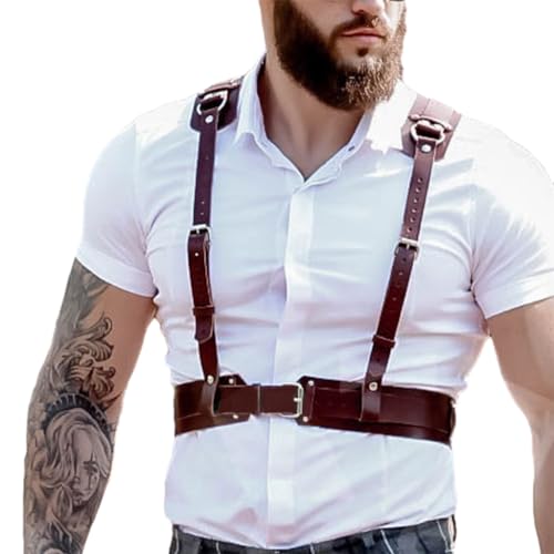 Chaîne de poitrine pour homme accessoire corps sexy punk métal argenté
