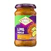 Pataks Medium Lime Pickle - Authentic Indian Relish w/Lime Dices, Mustard Seeds & Aromatic Spices - Perfect for Sandwiches, Curries & Cold Meats - Indian Pickle - 10oz Jar (Pack of 1)