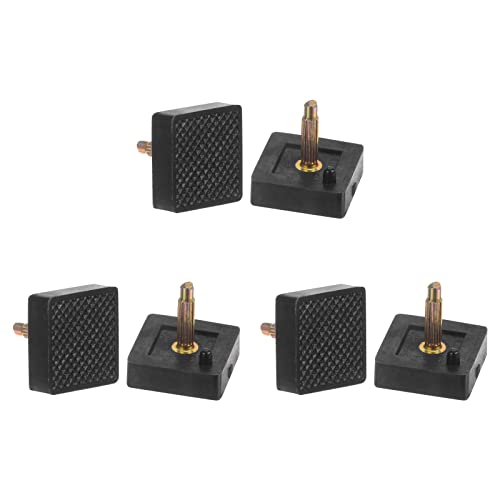 Image of HARFINGTON 3 Pairs TPU Kitten Heel Tips Shoes Replacement Tap Caps for Women High Heels, 3mm Pin, 16mm Square Heel Repair Caps, Black