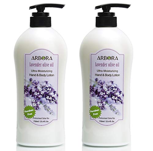 ARBORA Hand & Body Lotion LAVENDER OLIVE 25.4OZ/750ML Paraben Free Natural Ultra-Moisturizing, Professional Massage Lotion Original from Korea
