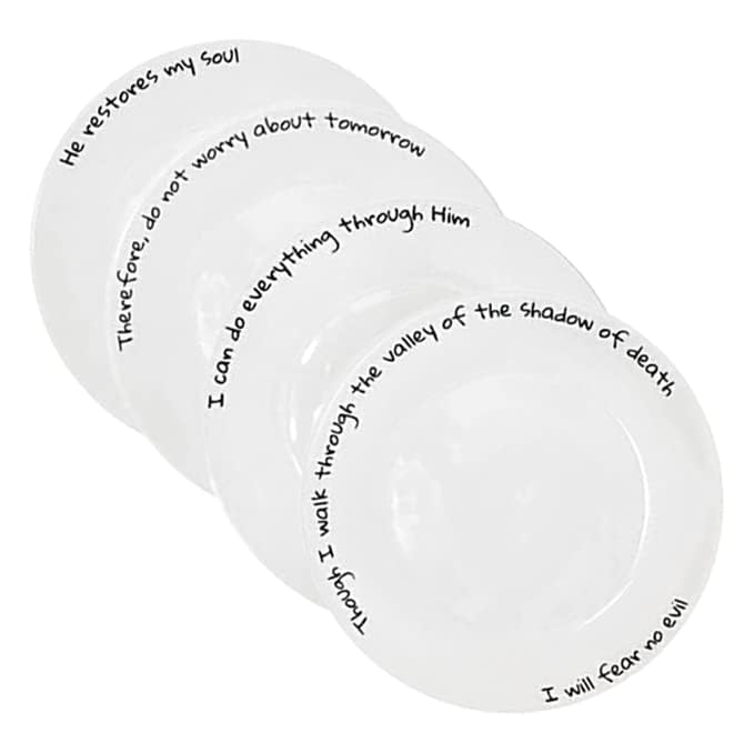 Porcelain-Dinner-Plates-4Pcs-White-Round-Dessert-or-Salad-Plate-Serving-Dishes-Dinnerware-Set-Scratch-Resistant-My-Soul-Set-Microwave-Dishwasher-Safe-105-inch Porcelain Dinner Plates 4Pcs White Round Dessert or Salad Plate Serving Dishes Dinnerware Set Scratch Resistant My Soul Set Microwave Dishwasher Safe 105 inch