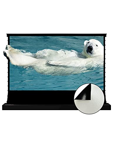 Image of VIVIDSTORM Since 2004-Projection Screen,Pearlescent Cinema White Plus Screen,Black Housing Motorized Floor-Rising Projection Screen,VSDSTZW84H