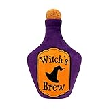 Picture of Huxley & Kent Halloween Funny Dog Toy w/Squeaker – Power Plush Squeaky Dog Toys for Small, Medium & Large Dogs – Soft Stuffed Animal for Indoor Play & Fetch - Witch's Brew, One Size