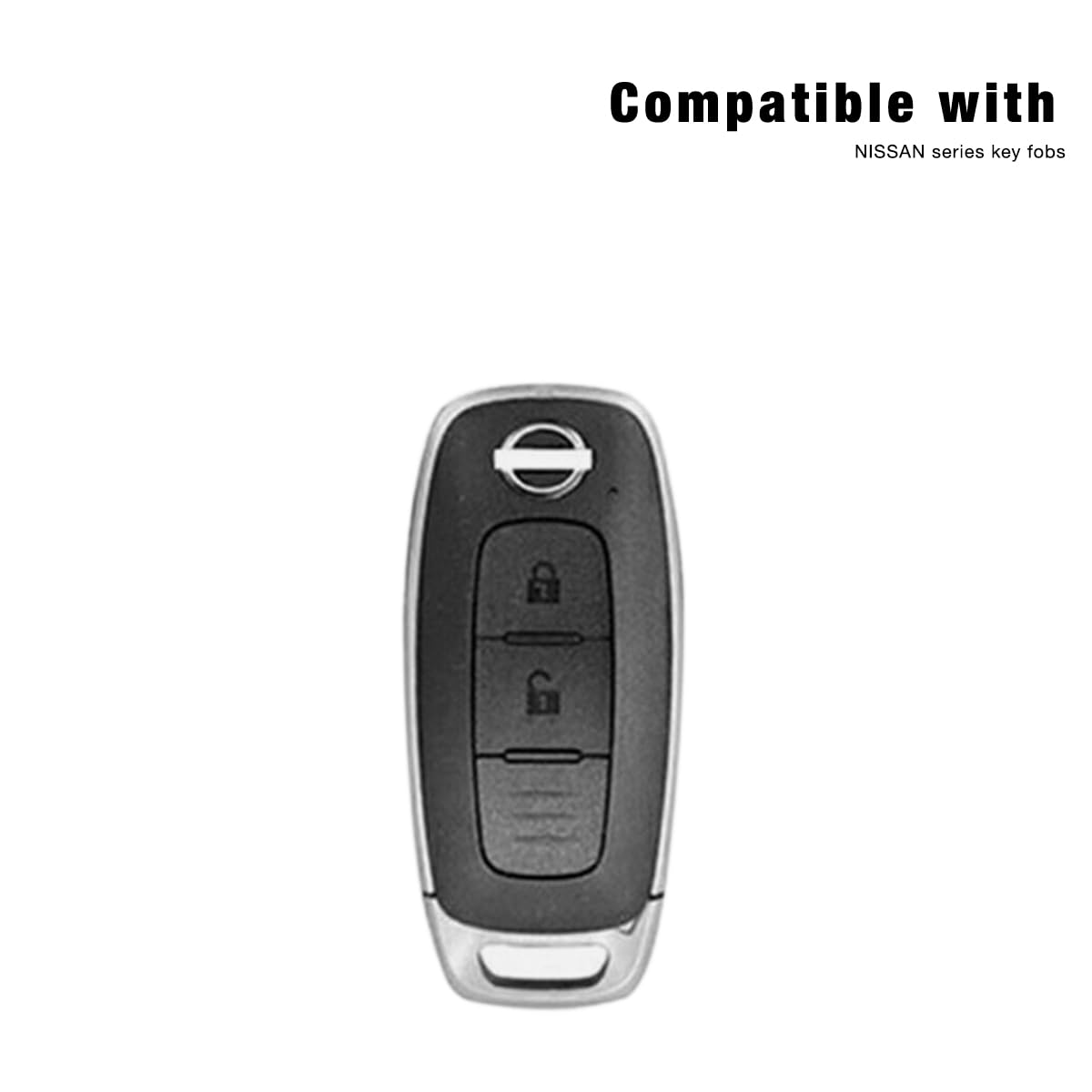 Silikonowy pokrowiec ochronny pokrowiec uchwyt skóra kurtka kompatybilna z NISSAN 2 przyciski Smart Remote Key Fob CV9508 czarny
