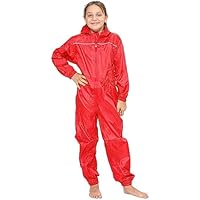 A2Z 4 Kids Girls Boys Raincoat Kids Puddle Suits - Rainsuit 641 Red 11-12