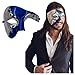 Luxury Mask Men's Phantom Of The Opera Half Face Masquerade Mask Vintage Design, Blue/Silver, One Size