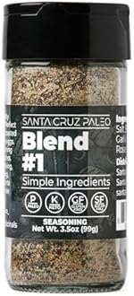 Santa Cruz Paleo Seasoning (Blend #1), Gluten Free, Keto, Sugar Free, and Paleo, Rosemary, Sea Salt, Granulated Garlic, Black Pepper, All Purpose Spice Blend Seasonings for Cooking, Grilling, 3.5 oz