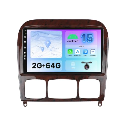 Autoradio Android 15 para Benz W220 con CarPlay sin cables para una conducción segura