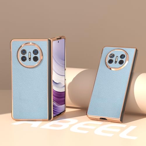 Huawei Mate X5 coque rigide antichoc en cuir bleu ciel élégant - 2