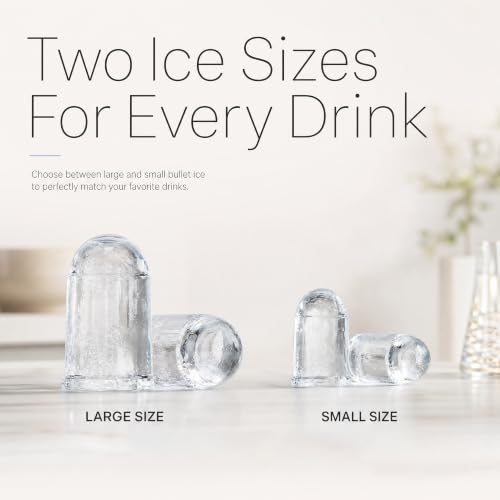Image of Ice Maker Countertop, Portable Ice Machine with 2 Sizes Bullet Ice, 9 Cubes Ready in 6 Mins, 33lbs /24H, Self-Cleaning Ice Machine with Basket & Scoop for Home Kitchen Office