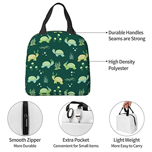 Lunch Bag Cute Animal Winter Turtle Insulated Lunch Box Teen School Reusable Bags Meal Portable Container Tote For Boys Girls Travel Work Picnic Boxes #TOP5