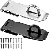 2 Pack Door Locks Hasp Latch, 4 Inch Stainless Steel Padlock Hasp Latch Lock, 304 Polished Brushed...