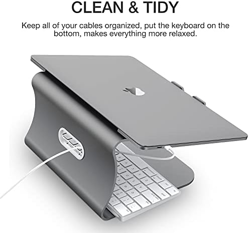 Bestand Aluminum Laptop Stand Desktop Macbook Stand for Apple Macbook and All Notebooks, Grey (Patented)
