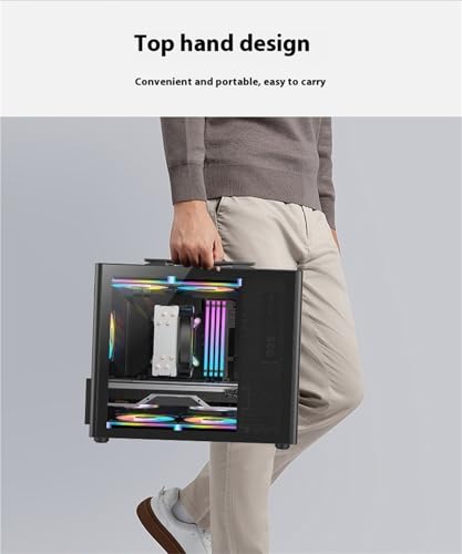 Gabinete portátil M5 M-ATX para computadora, compatible con placa madre ITX, fuente de poder ATX/SFX, USB 3.0, chasis pequeño para escritorio miniatura 5