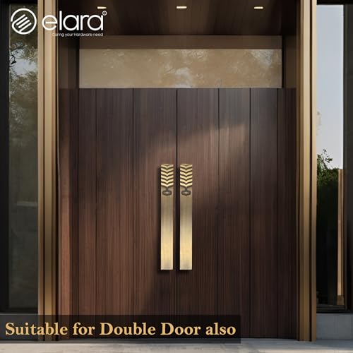 Image of Elara 10 Inch Stainless Steel Door Handle for Main Door, Wooden & Glass Door, Main Door Handle, Pull Push Handle, 5 Years Warranty, Strong and Rust Free. (EPH-12, Brass Antique Finish, 250MM)