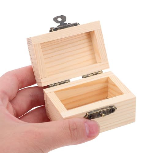 Coffret en bois brut à charnières pour ranger les petits objets sans risquer de les perdre - 5