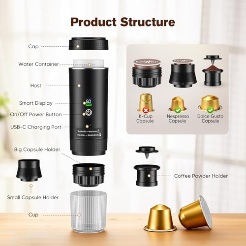 Machine Espresso Portable 3-en-1 USB-C 7500mAh GJCrafts – Image 9