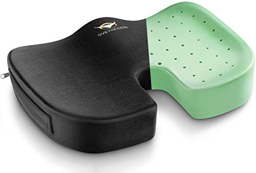 Seat Cushion for Office Chair - OVEYNERSIN 100% Memory Foam Car Desk Cushions Pads Support - Ergonomic Coccyx Orthopedic Pad Mat Relief Back Hip Sciatica Pain Pillow Women Men Computer Sitting Home