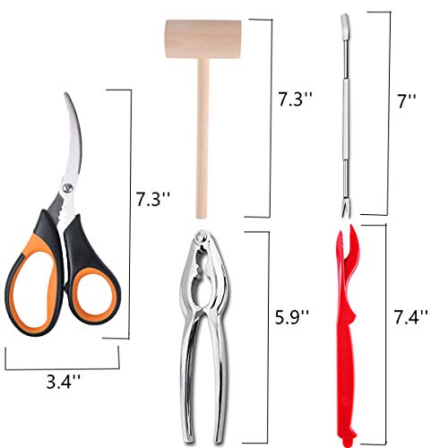 21 Pcs Seafood Tools Set Nut Cracker Set includes 6 Crab