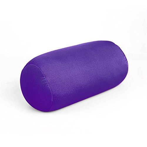 Cushie Pillows 5 inches x 12 inches Microbead Bolster Squishy/Flexible/Extremely Comfortable Roll Pillow – Purple