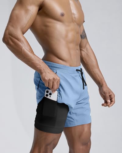 Image of maamgic Men's Athletic Running Shorts with Liner Ultra Lightweight Workout Shorts 5 inch / 7 inch